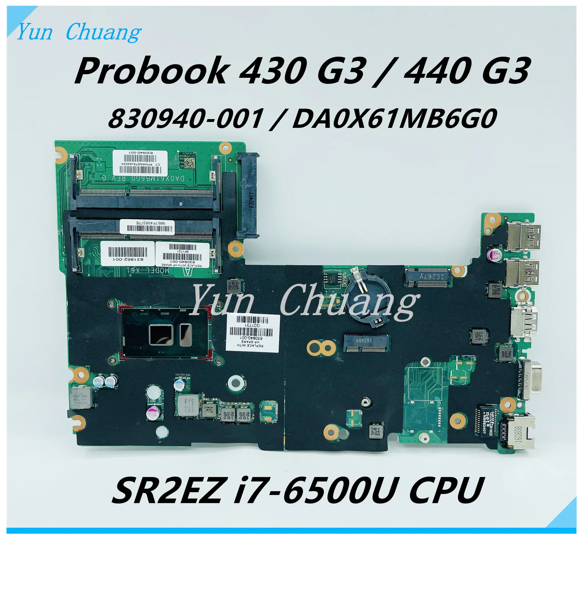 

830940-001 830940-601 DA0X61MB6G0 материнская плата для ноутбука HP ProBook 430 G3 440 G3 материнская плата с процессором i7 i5 i3 100% полностью протестирована