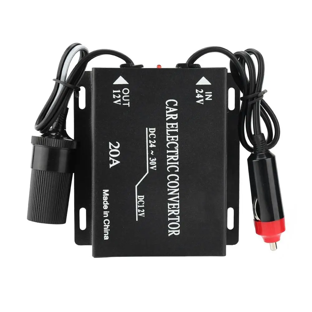 2021 Truck 24V DC to Car 12V DC 20A Cigarette Lighter Step Down Converter Adapter Data Transmission Interface