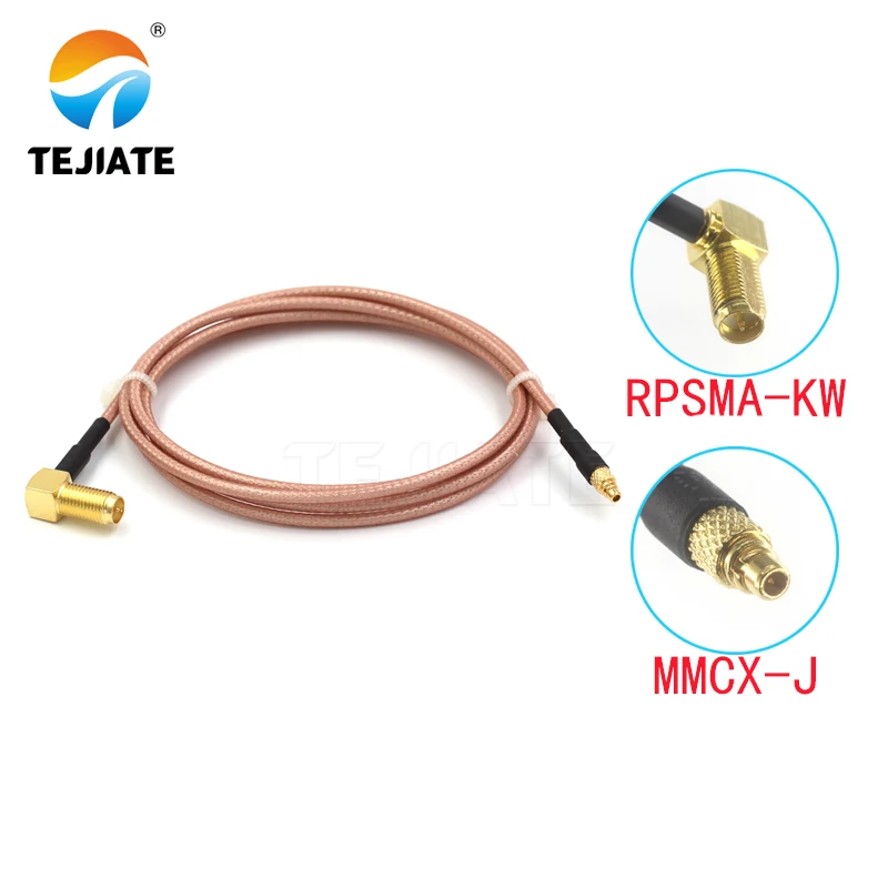 1PCS TEJIATE Adapter Cable MMCX To RPSMA Type MMCX-J Convert RPSMA-KW 8-90CM 1M 1.5M 2M Length Connector RG316 Wire