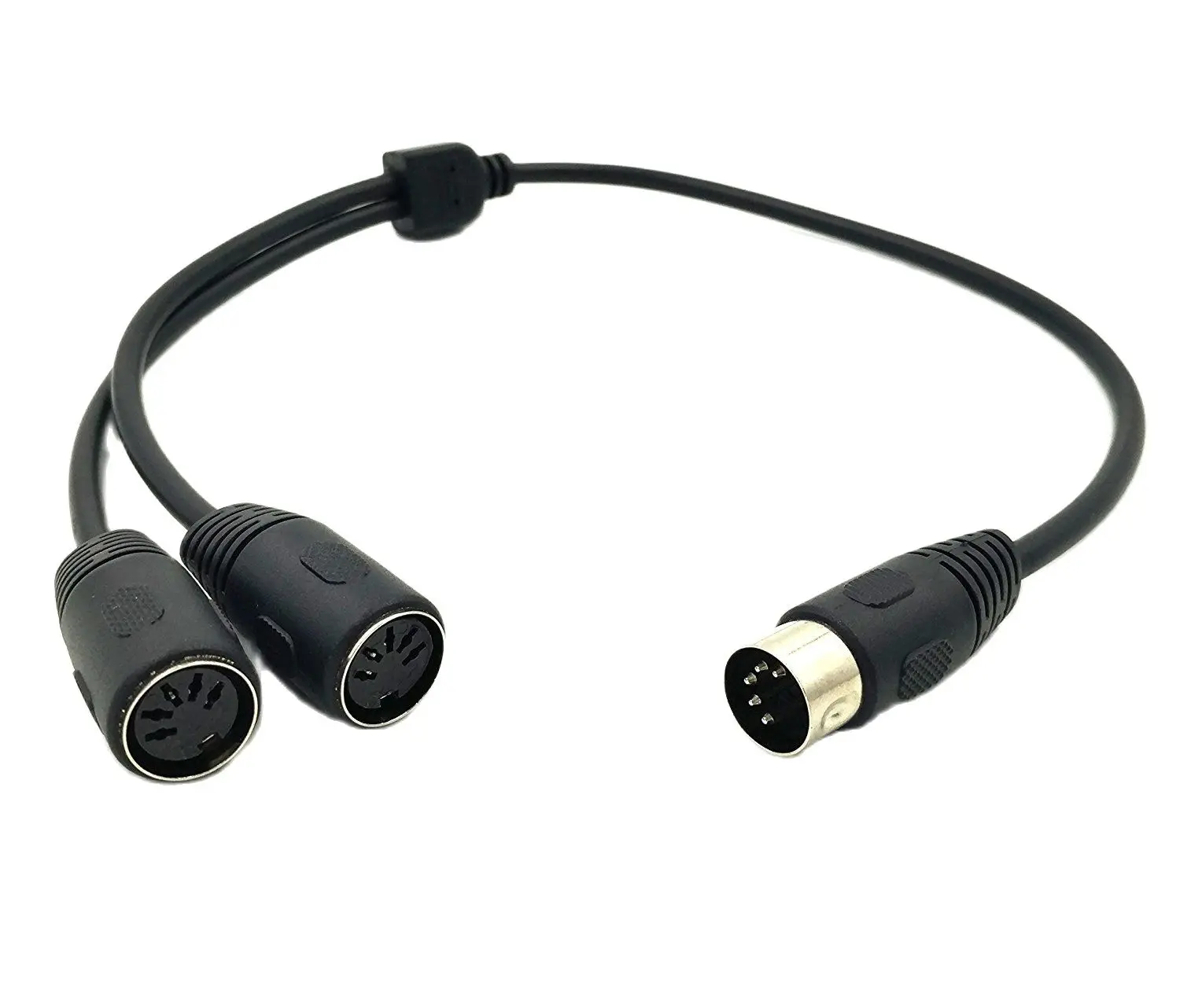 90 درجة زاوية ميدي 5 دبوس الدين الذكور إلى المزدوج 2 X الدين 5Pin أنثى تمديد الصوت كابل Y الخائن 0.5 متر 50 سنتيمتر