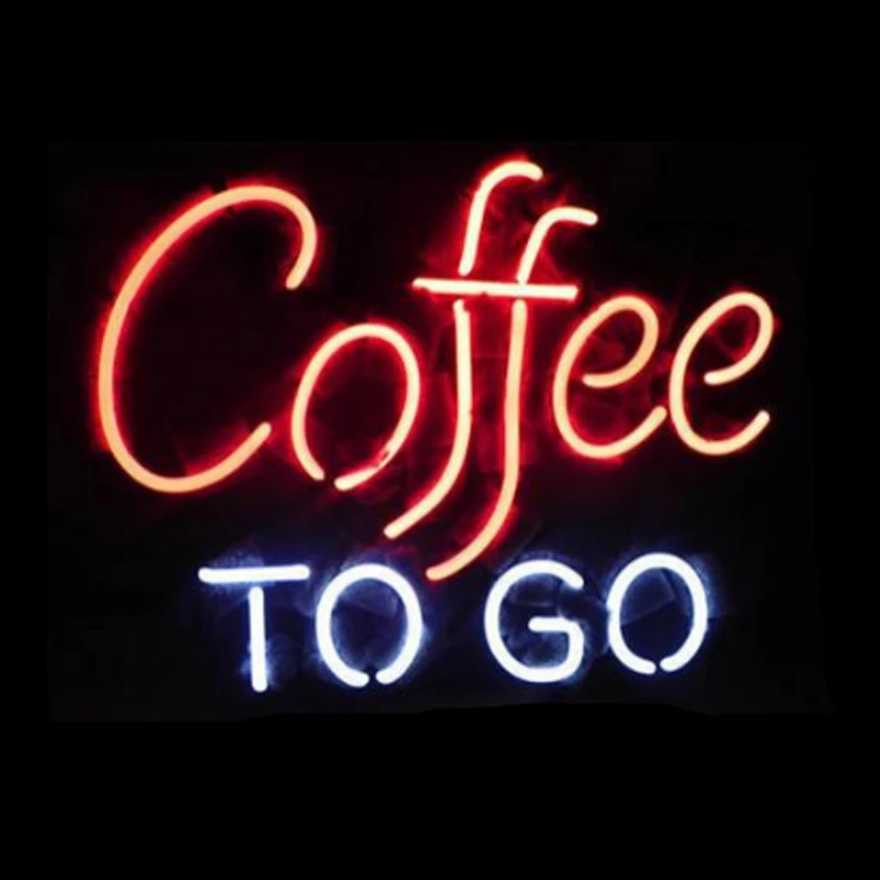 

COFFEE TO GO Neon Light Sign Custom Handmade Real Glass Tube Drink Bar Hotel KTV Store Room Decoration Display Lamp Wall 17"X14"