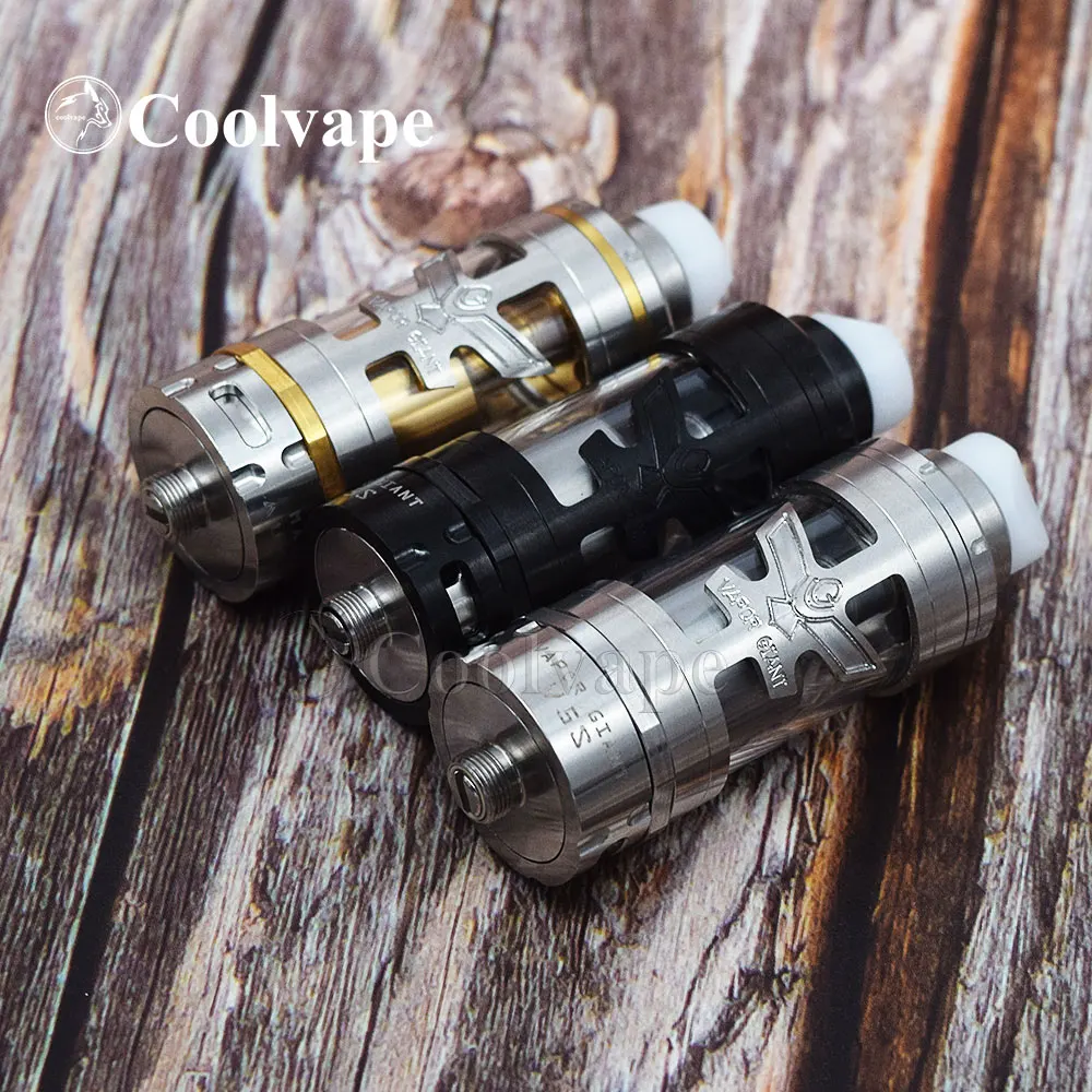 

Coolvape испаритель gaint v5S 23 мм RTA электронная сигарета 6 мл 316ss Регулируемый нижний поток воздуха одна катушка распылитель VS thc tauren rta