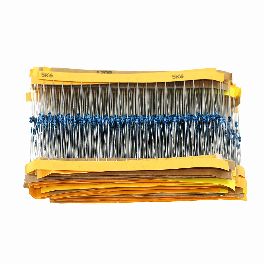 1280pcs/lot 64values Resistor Kit 1/8W 1%  Metal Film Resistor Assortment Kit Set 1ohm - 10mohm resistor samples DIY pack