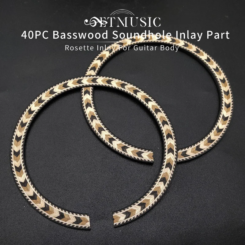 

40Pcs Soundhole Rosette Inlay Acoustic Guitar Body Project Sapele Basswood Rosette