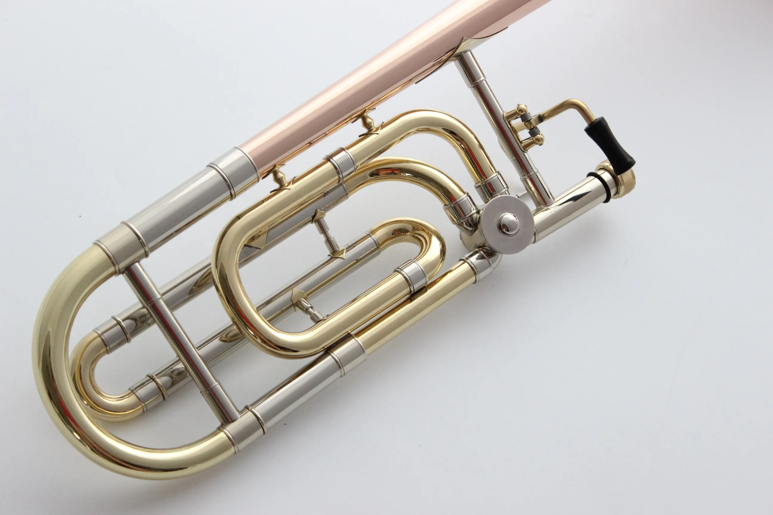 Música fancier club tb200b step-up bb/f tenor trombone fósforo instrumentos musicais de cobre profesional trombone caso bocal