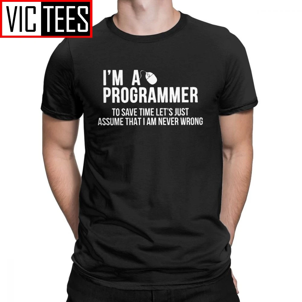 Programmer Programming T Shirts Men Pure Cotton Vintage T-Shirt Crew Neck Geek Code Coder Tees Camiseta Sweatshirt Graphic