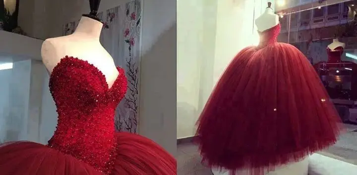 2021 neue Rot Luxus Quinceanera Kleider Tiefer Neck perlen tüll Ballkleid Mädchen Festzug Kleid Angepasst Süße 16 Kleider