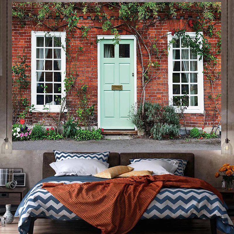 Пляж за окном Пейзаж Гобелен Хиппи Настенный Гобелен Богемная Мандала Настенный Ковер Ковры Висит Большой Диван Одеяло