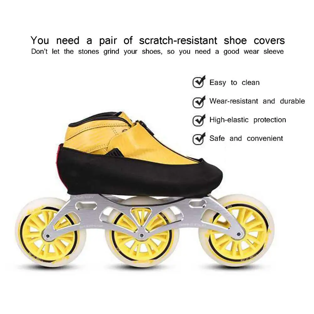 1Pair Thicken Double Layer Elastic Professional Inline Skate Boot Ice Figure Speed Skating Shoes Protector Cover Wear-resistant