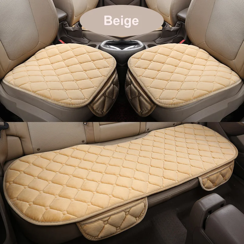 Car Seat Cover Winter Warm Plush Seat Cushion Anti-slip Universal Front Rear Seat Pad for Vehicle Auto Car Seat Protector