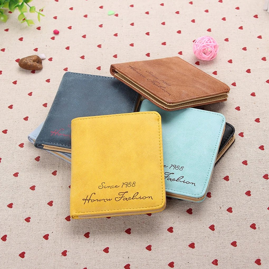 Funda de cuero sintético para chica, cartera bonita para tarjetas