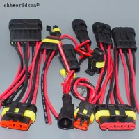 Shhworldsea 1P 2P 3P 4P 5P 6P 18AGW 14CM conector eléctrico automático impermeable enchufe macho hembra con arnés de cables para coche