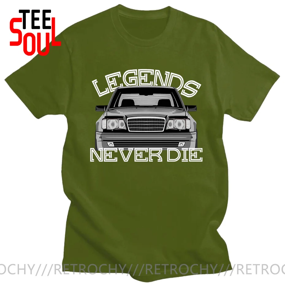 Retrochy Vintage Style Drive The Classic W124 T shirt for men Legends Never Die T-shirt Youth Boys Car Styling Tee Shirt hombres