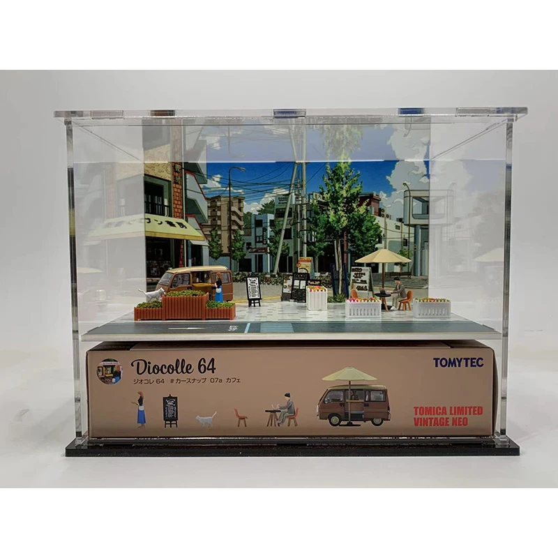 

1/64 Scale Cafe Coffee Vending Car Scene DIY Acrylic Display Box Adult Decoration Gift Collection Static Dispiay Boy Toys