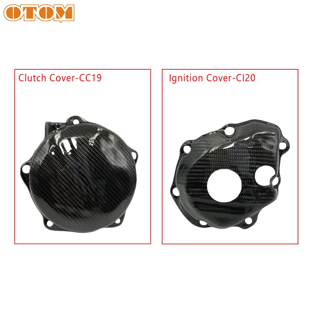 OTOM Motorcycle Stator Magneto Engine Clutch Protective Side Cover Dirt Bike Carbon Fiber Ignition Guard For KAWASAKI KX KXF 250