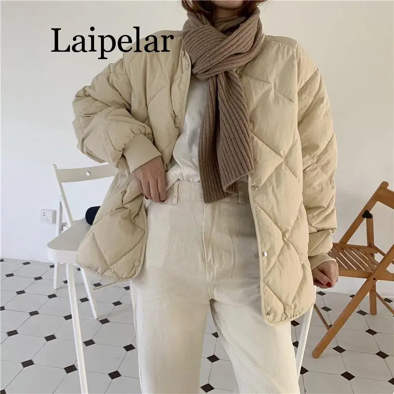 Di Modo di inverno Outwear casual Giubbotti Solido Magliette e camicette Del Tutto-fiammifero Semplice Fresco Alla Moda Caldo Donne Cappotto Allentato Addensare