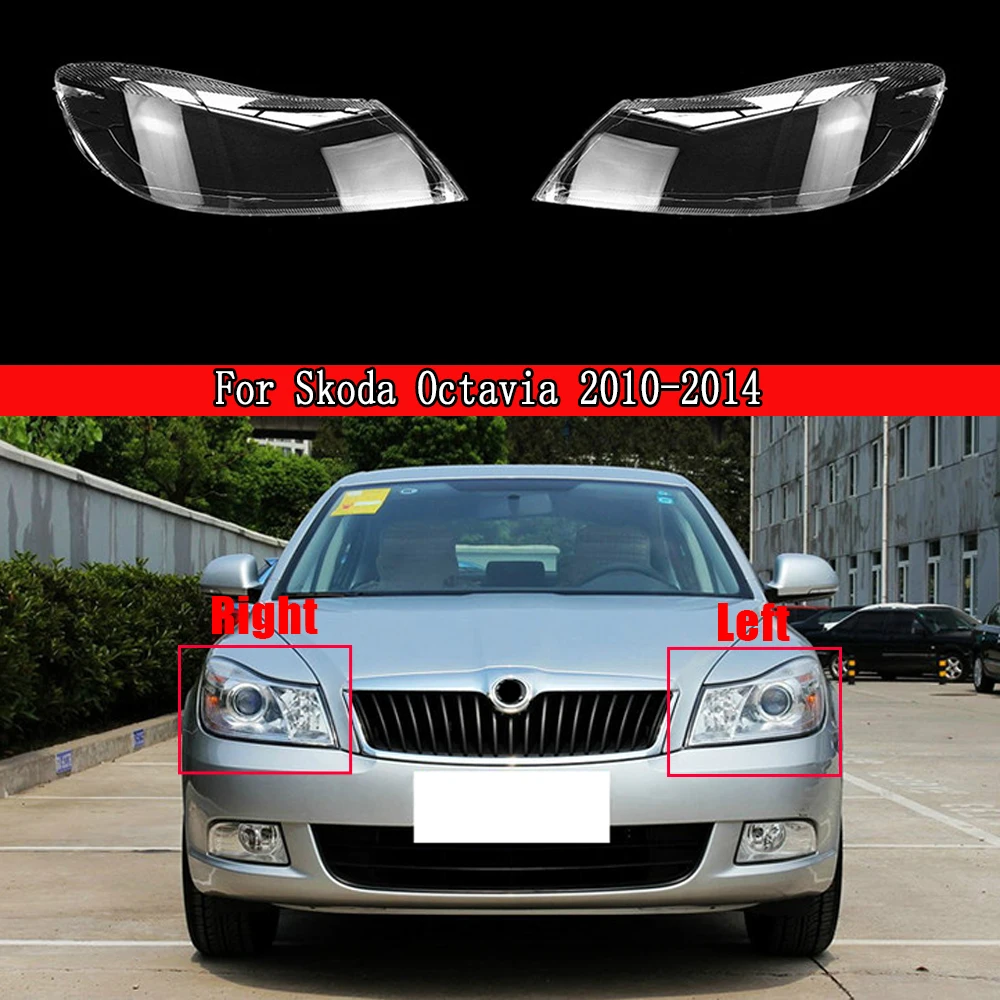 Soczewka reflektora samochodowego Szklana osłona lampy Klosz lampy Jasna skorupa Produkt Przezroczysty Dla Skoda Octavia 2010 2011 2012 2013 2014