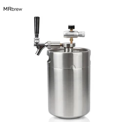 Beer Keg Dispenser,5L Mini Beer Barrel & Keg Spear & Beer Faucet Tap & Co2 Charger,Homebrew Beer Kit