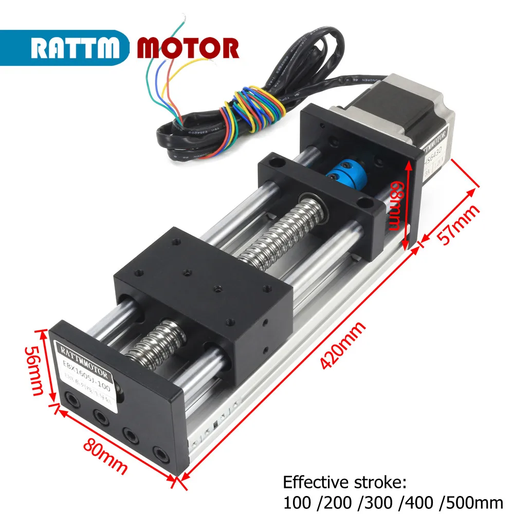 300mm Effective Stroke CNC Linear Guide Stage Rail Motion Slide Table SFU1605 Ball Screw Actuator Module 3D Printer XYZ