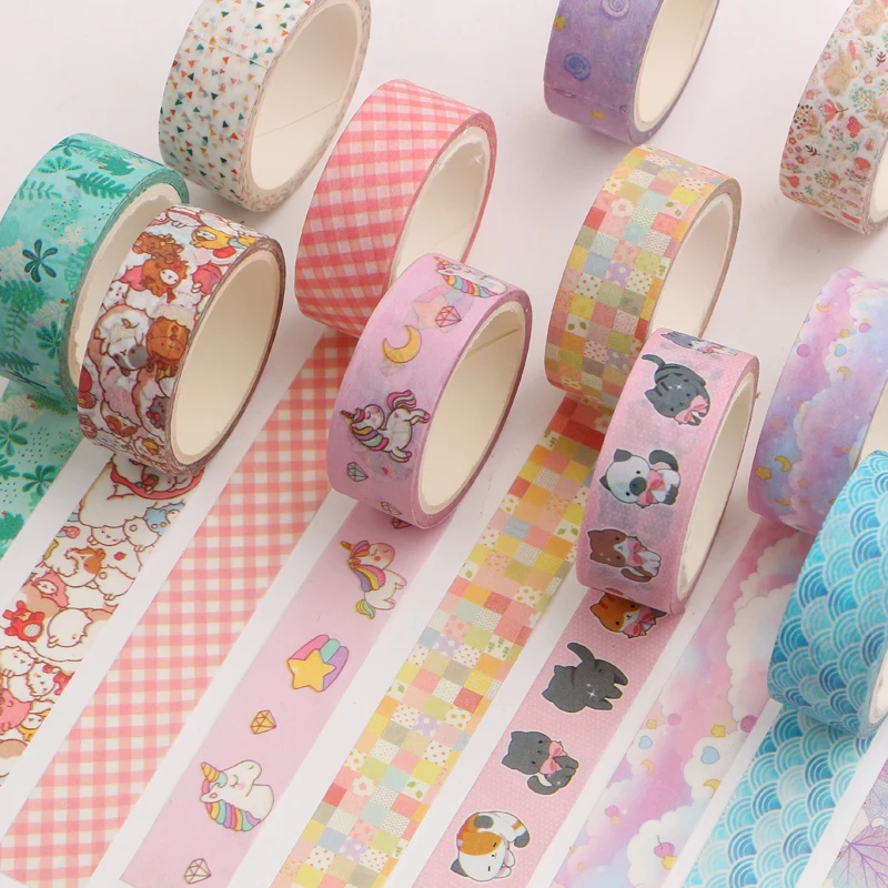 1pcs Kawaii Cartoon Decoration Tape Paper Washi Masking Tape 1.5cm*5m Creative Scrapbooking Stationary School Supplies