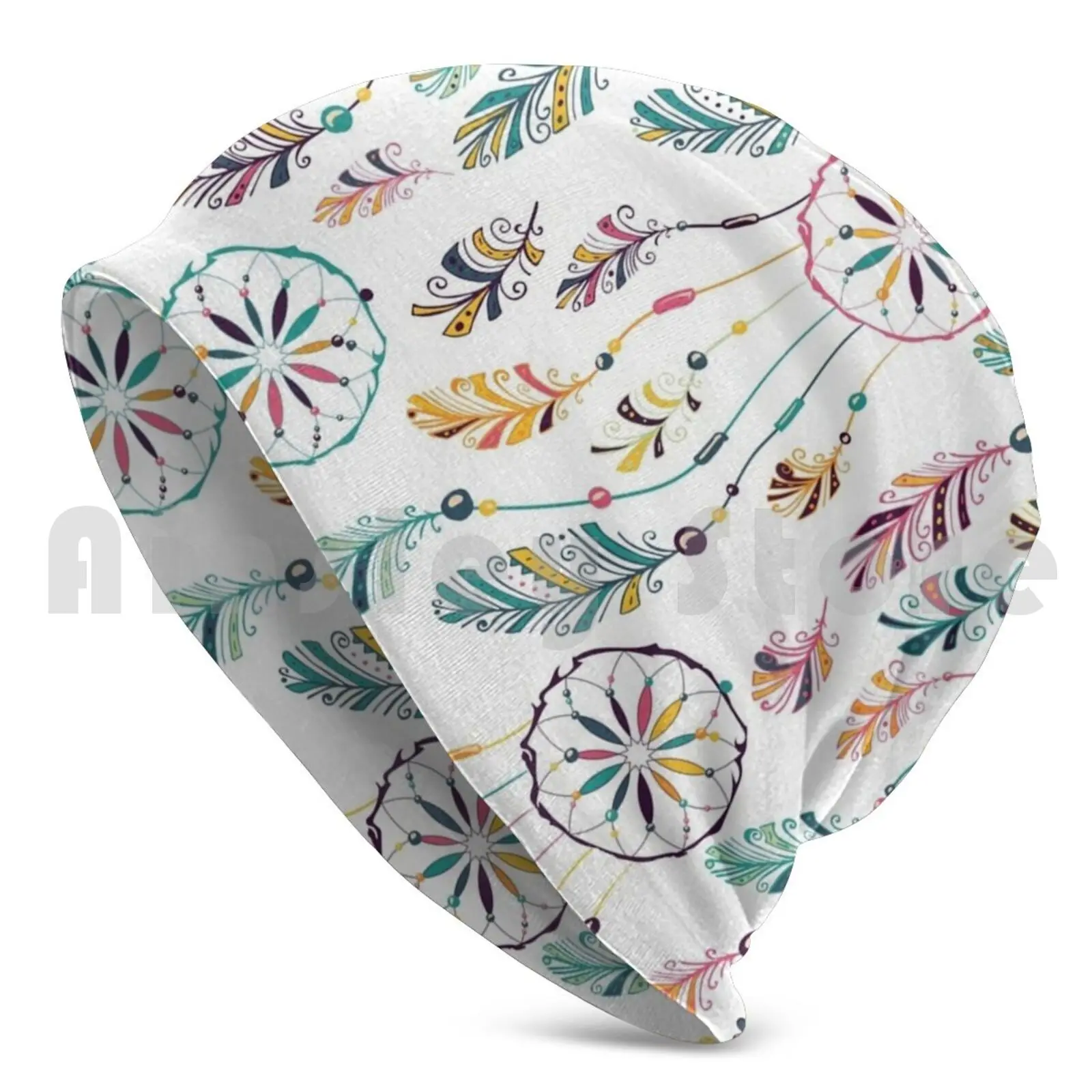 Native Indian-American Dream Catcher Beanie Hedging Cap DIY Print Cushion American Ancient Bead Beautiful Bird Catcher