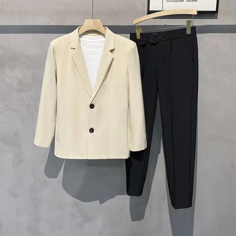 Men Clothing Blazer Coat 2023 Spring Autumn New Causal Korean Fashion Business Office Suit Jacket Male Streetwear