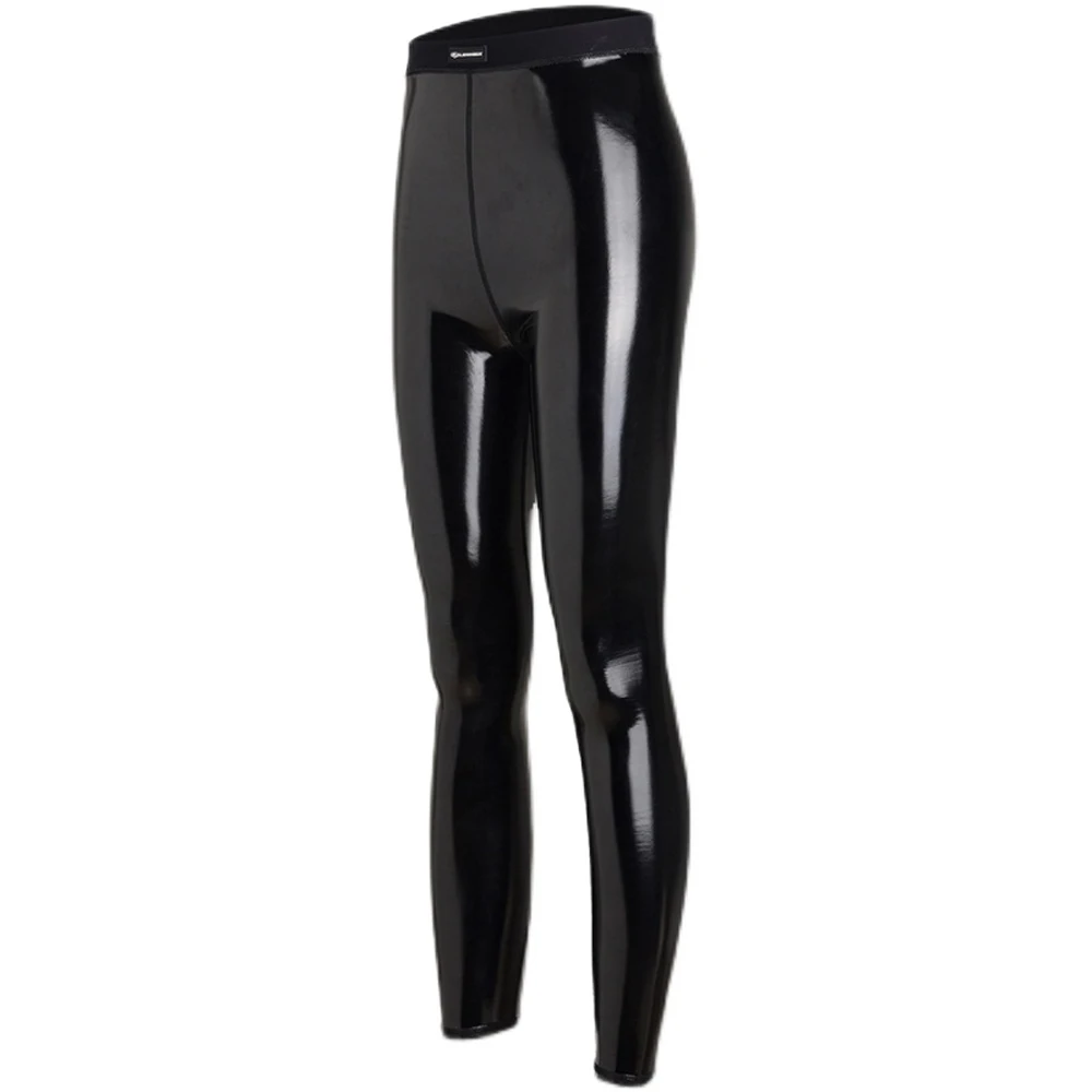 LEOHEX – Calça feminina de couro PU, leggings de cintura alta elástica, não rachada, calça espelhada fina, moda