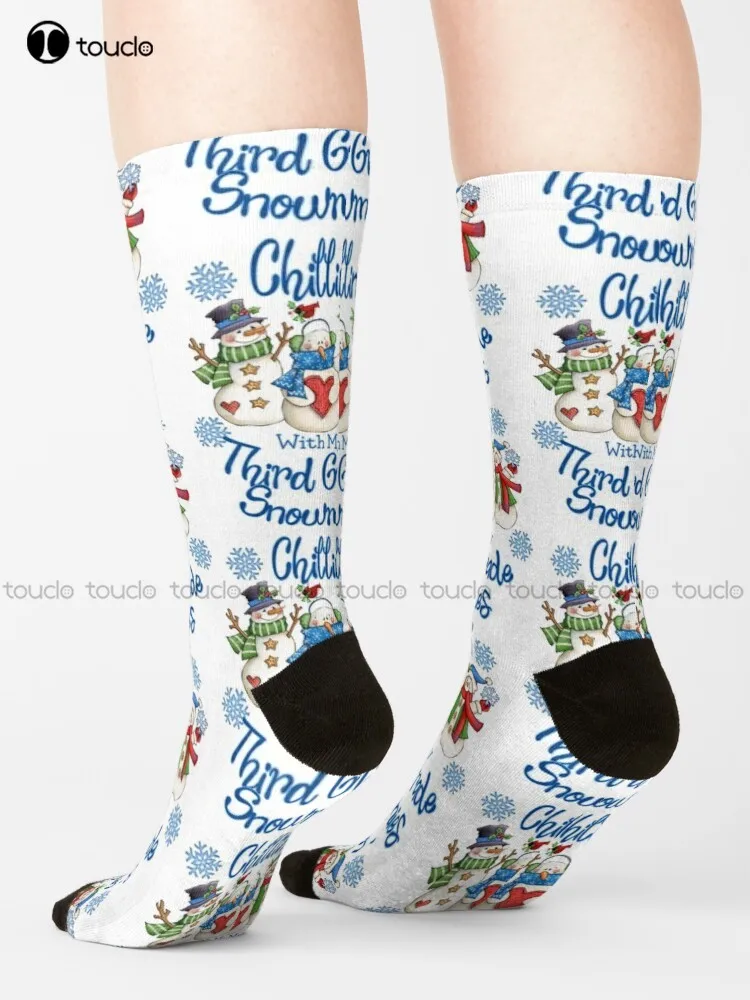 Chilling With My Gnomies Chilling With My 3Rd Grade Gnomies Chilling With My 3Rd Grade Snowmies Socks Novelty Socks For Women