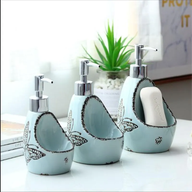 Liquid Soap Dispenser for Kitchen Ceramic Bathroom Home Decoration Liquid Soap Lotion Dispenser Bathroom Accessories