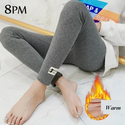 Winter Fleece Lined Leggings Cotton Cat  Korean kawaii  Warm Thick Thermal Pants High stretchy Elastic ouc1706