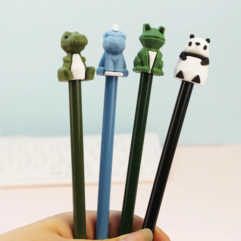 50PCS Cute Creative Gel Pens Animal Frog Cartoon Student Black Pen Stationery Kawaii School Supplies