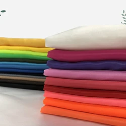 190T Thin Solid Color Polyester Taffeta Fabric for Clothing Lining Wedding Decoration DIY Doll Clothes Per Meters