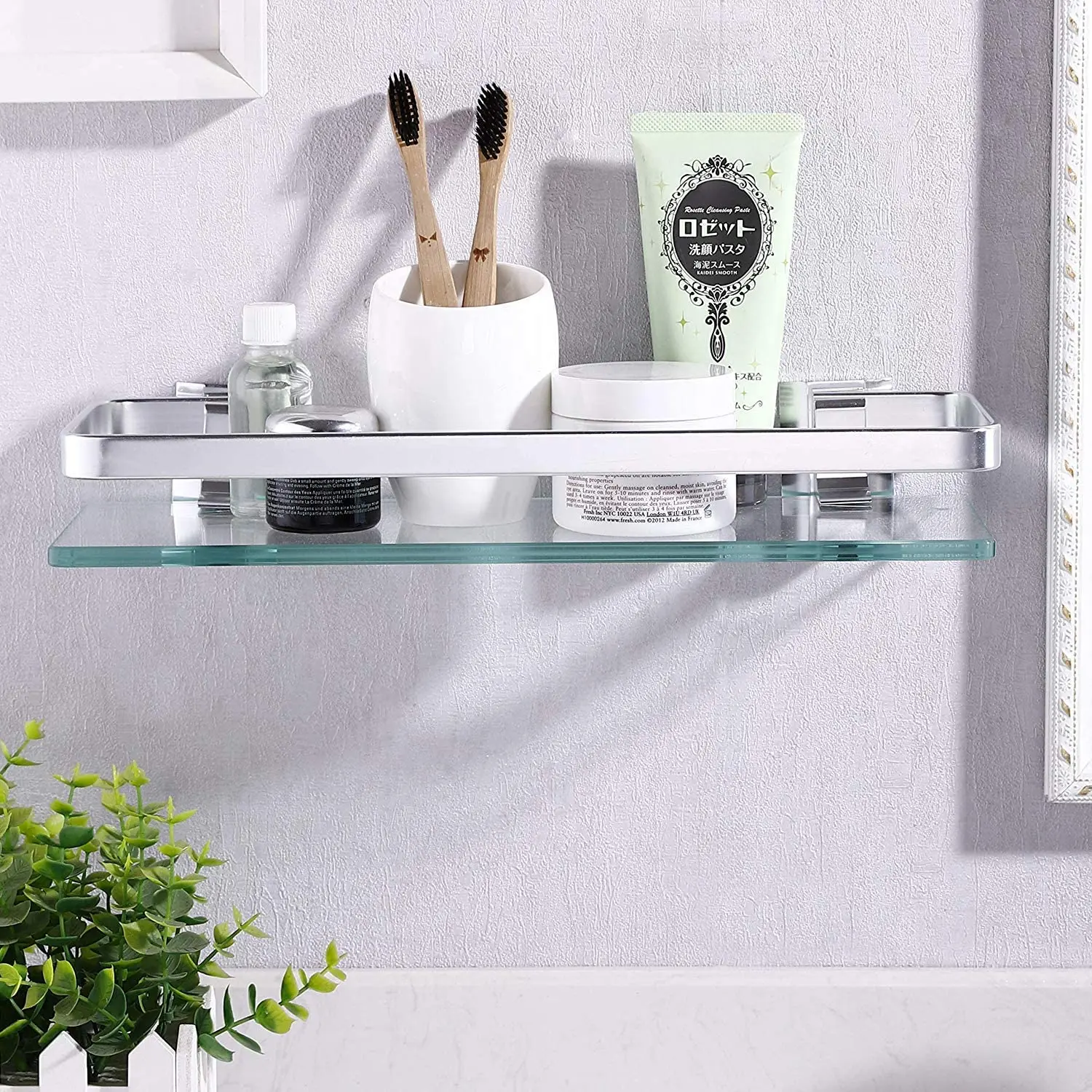Mensola Doccia Galleggiante In Acciaio Inox 304 – Ripiano Da Parete Per Bagno E Cucina, Nero, 30 Cm, Portata 15kg