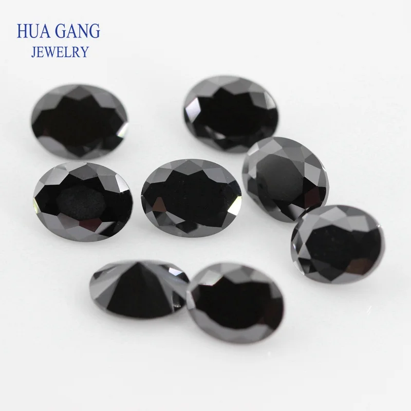 Black Natural Spinel Loose Gemstone Oval Shape Size 2x3mm~10x14mm Natural Gemstone Beads For DIY Jewelry Making