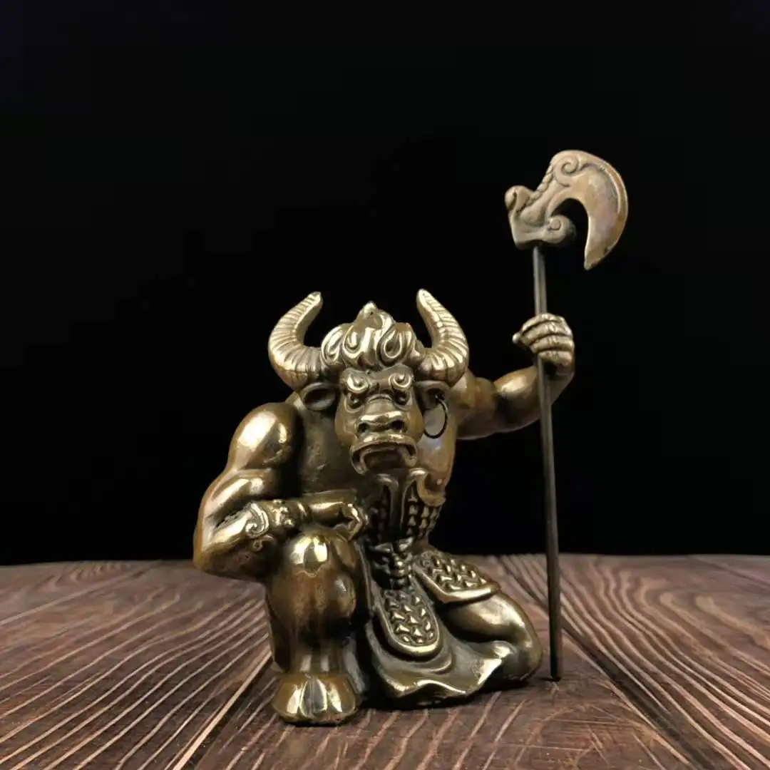 Copper mixed world cattle Devil king town house exorcism evil household feng Shui copper treasure cattle furnishing articles
