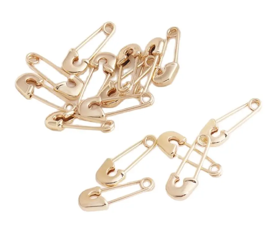 Light gold Safety Pins Mini Copper Scarf Pins Brooch Pins Knitting Cross Pins for Sewing DIY Jewelry Making Supplies