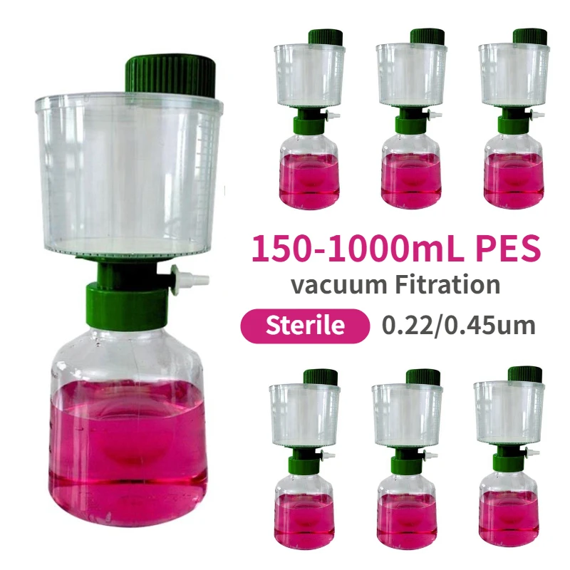 IKEME 12PCS Sterile PES Bottle Top Vacuum Filtration  Disposable Vacuum Filter Units Of Laboratory Supplies