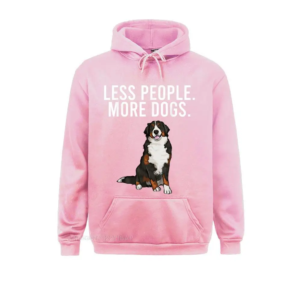 Less People More Dogs Bernese Mountain Dog Funny Introvert Hooded Pullover For Boys Design Hoodies Newest Outdoor Clothes images - 6