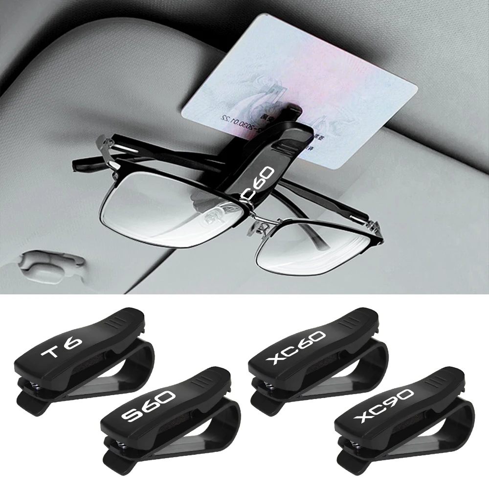 Car Glasses Clip Holder Case For Volvo XC90 XC60 C30 T6 S60 C70 XC40 V40 XC70 V70 V60 V50 S80 S40 AWD V90 S90 Car Accessories