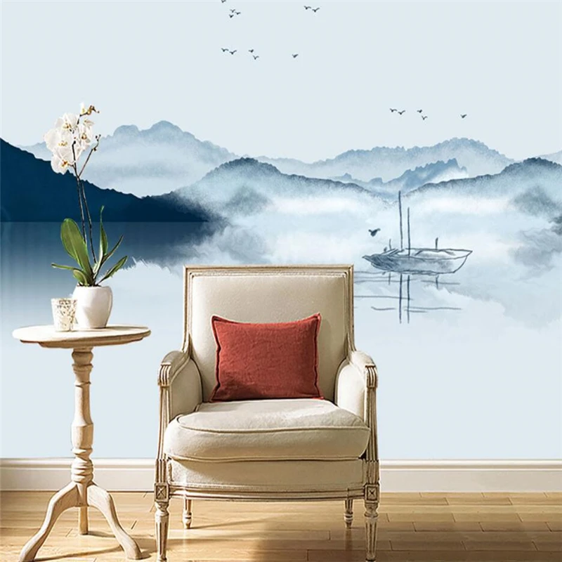 beibehang Custom Ink landscape painting wallpaper modern minimalist TV background papel de parede 3d wall papers home decor Roll