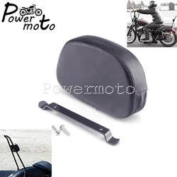Motorcycle Leather Rear Passenger Backrest Sissy Bar Back Rest Cushion Pad For Harley Dyna Touring Softail Street Bob Low Rider