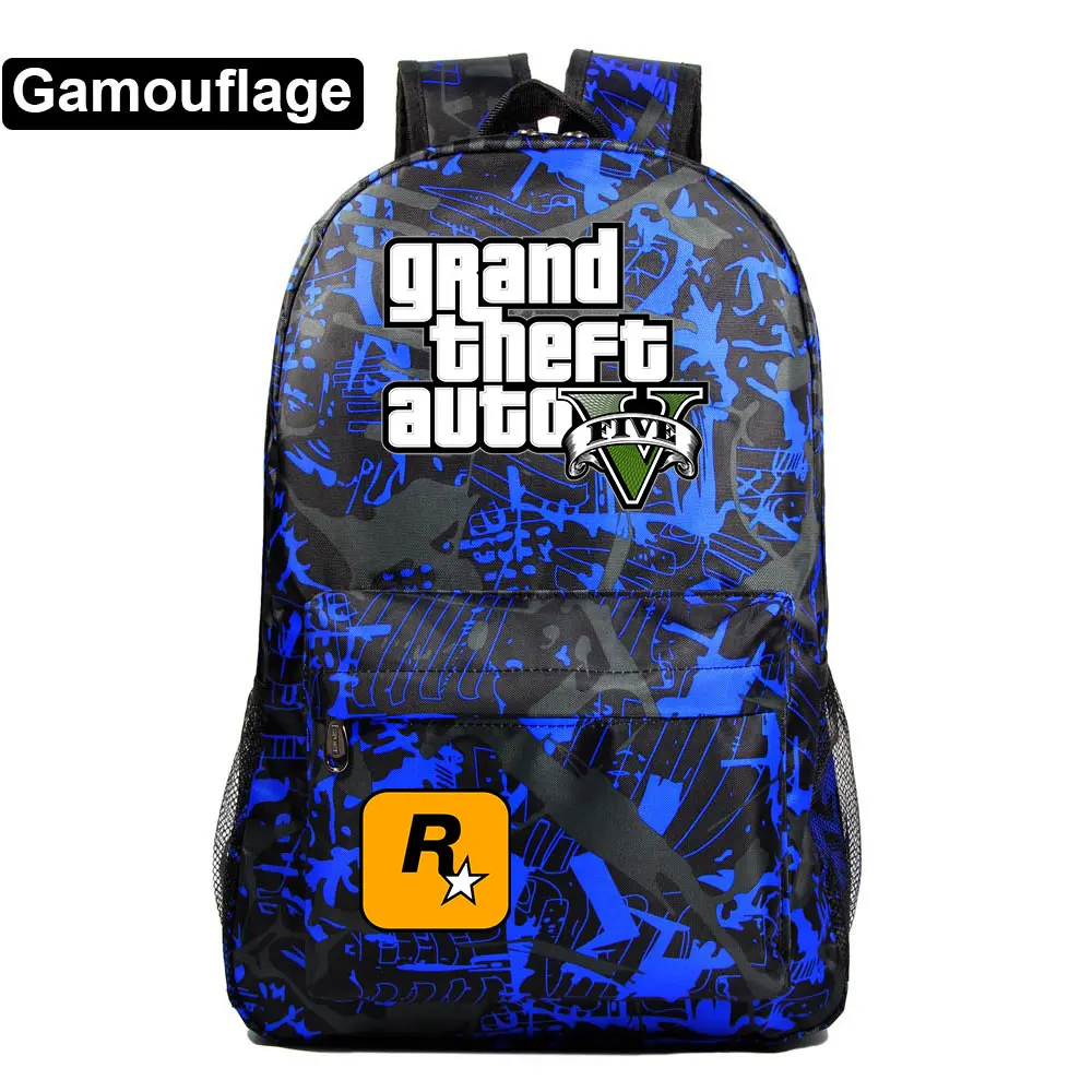 Fashion Hot Game GTA5 Grand Theft Auto V Boy Girl Book School Bag Women Bag Pack Teenagers Schoolbags Men Student Backpack