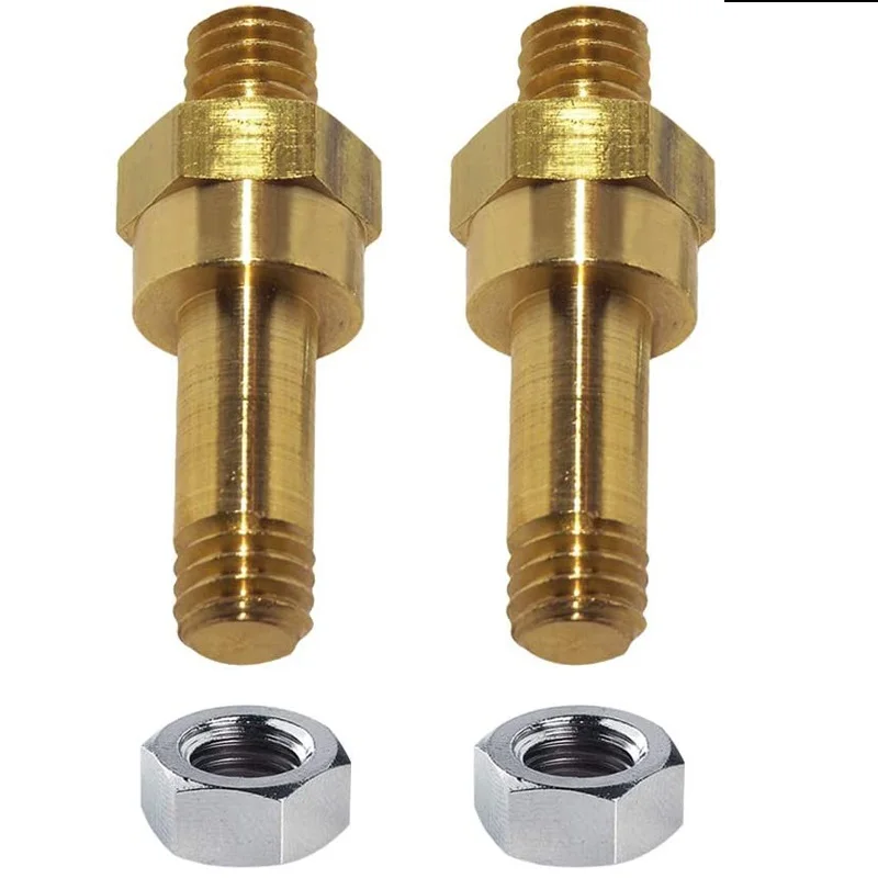 Solid Brass Side Post Terminal, Fits 3/8-16 Threads, Long Stud Adapter, Fits Standard Side Terminal Battery Sockets GM