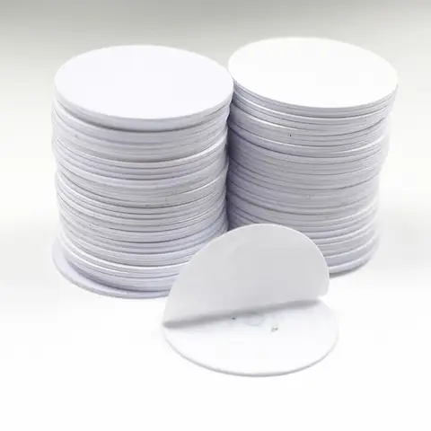 10 개/몫 125Khz TK4100 EM4100 RFID 코인 ID 카드 (Adhensive 스티커 포함) 액세스 제어용 직경 25mm 30mm 읽기 전용