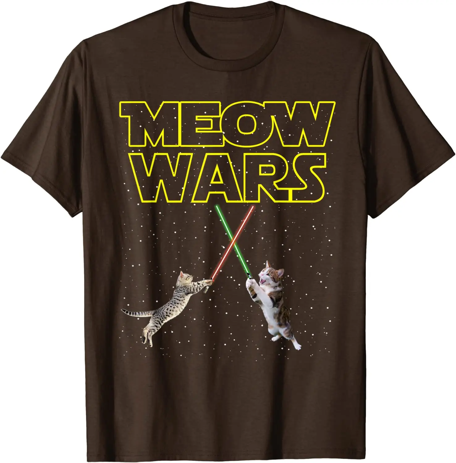 Meow Wars Cat Shirt Funny Gifts For Cats Lovers T-Shirts T-Shirt Cotton Men T Shirts Normal Tops & Tees Brand Printed