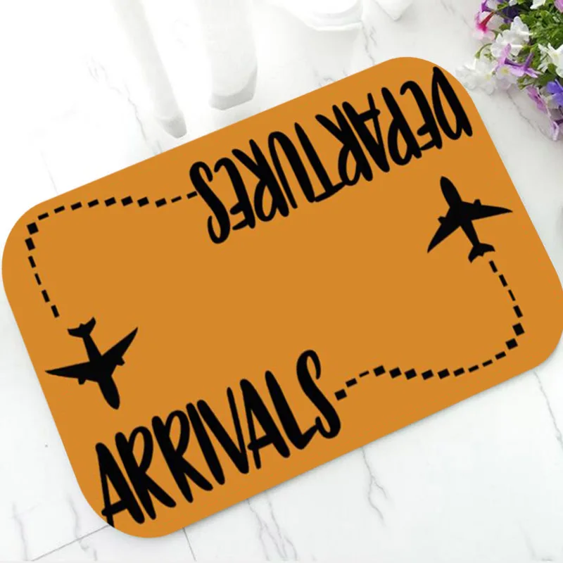 Novelty Arrivals and Departures Pattern Front Door Welcome Doormat Floor Rug Carpet for Bathroom Bedroom Plane Home Decor 50x80