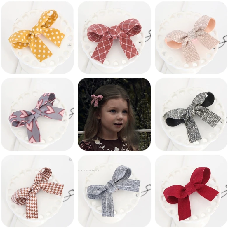 Girls Lovely Hair Clips 5pcs/set Children colorful Bow Hairpins Hair Ties Ropes Headwear Korea Hair  Accessories Hairgrips J141