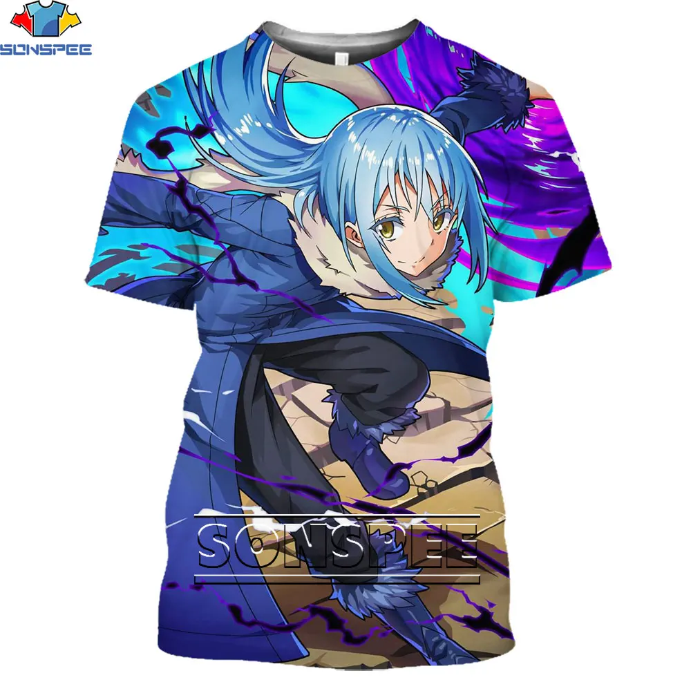 SONSPEE Anime That Time I Got Reincarnated as a Slime Shirt 3D Printing Men Women's  Harajuku Man Oversized T-shirts Kid T-shirt