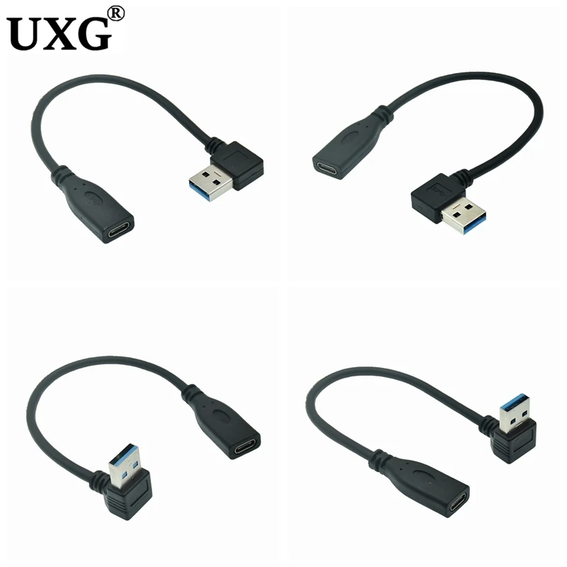 USB3.1 Type-C Female To USB3.0 Male Adapter Cable 90 Right Angle 10Gbps Gen2 Convoter For Mac Oculus Quest Link PC Computer