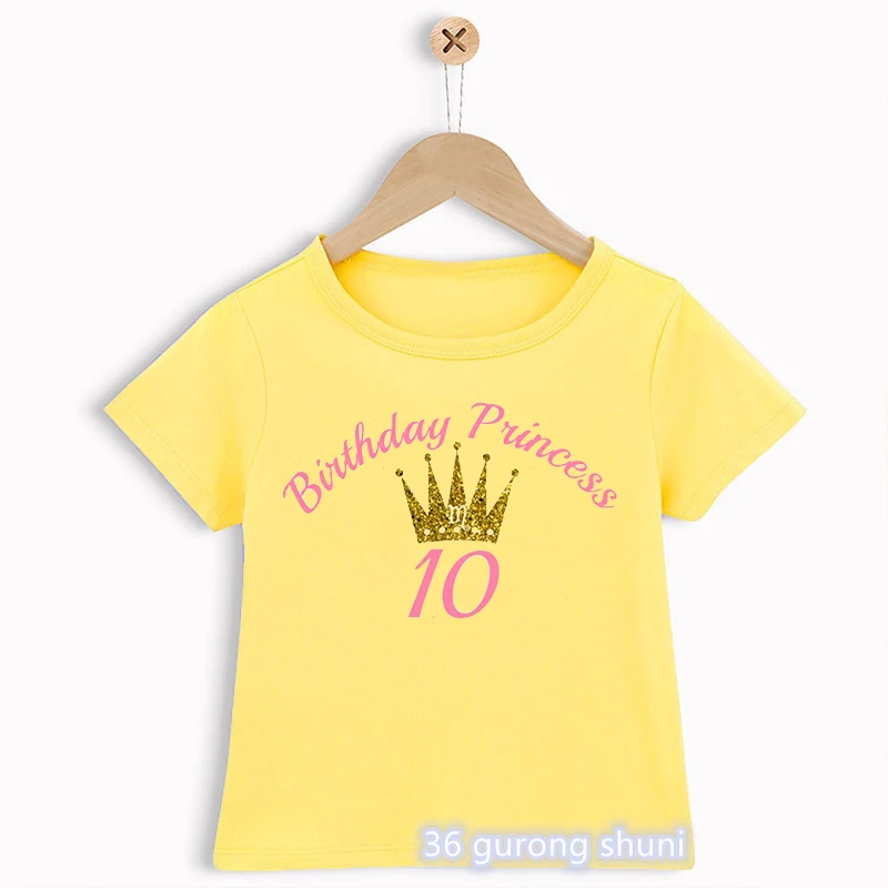 Newly children's tshirt9.10 11 birthday graphic print boys t-shirt children birthday clothing tee toddler baby shirt yellow tops